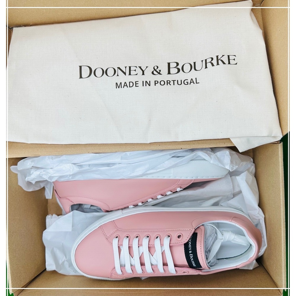 Dooney & Bourke Pink Leather Low Top Sneakers Made in Portugal W NWT *see photos